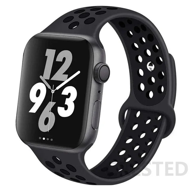 Silicone Strap For Apple Watch Band 45mm 44mm 40mm 49mm 41mm 38mm 42mm Sport bracelet iWatch Ultra 2 Series 9 8 7 6 se for nike