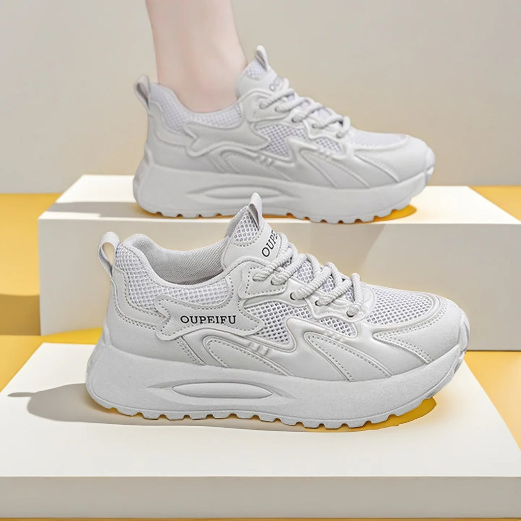 Women's Summer Lightweight Breathable Mesh Running Shoes Soft Bottom Casual Low Cut Slip-On Sports Sneakers Fashionable Tasse...