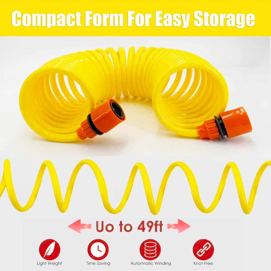 Car Washing Magic Garden EVA Spring Fube, High-Pressure Car Washing Foam Water Gun, Lawn Irrigation And Watering Tools GOUN HOSE