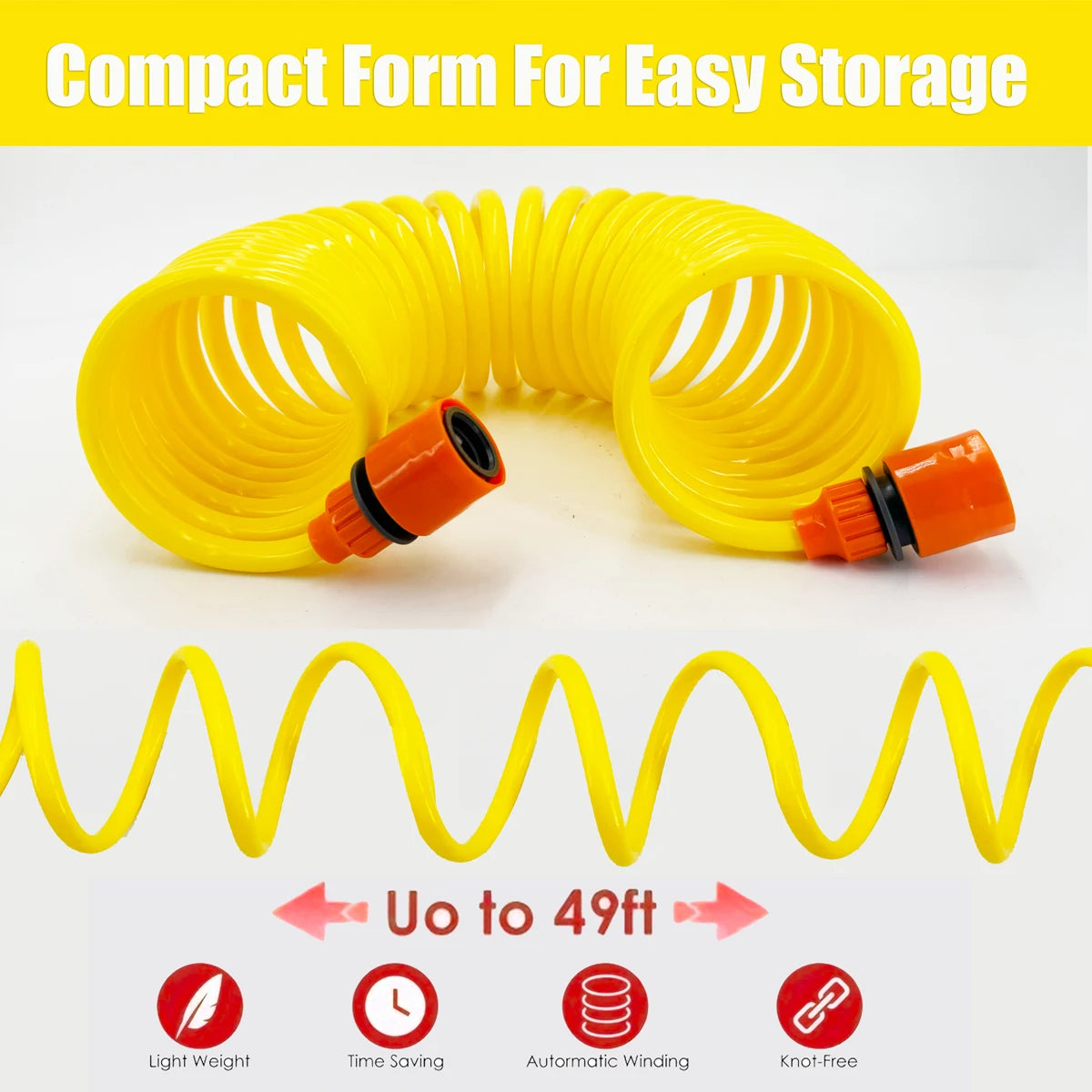 Car Washing Magic Garden EVA Spring Fube, High-Pressure Car Washing Foam Water Gun, Lawn Irrigation And Watering Tools GOUN HOSE
