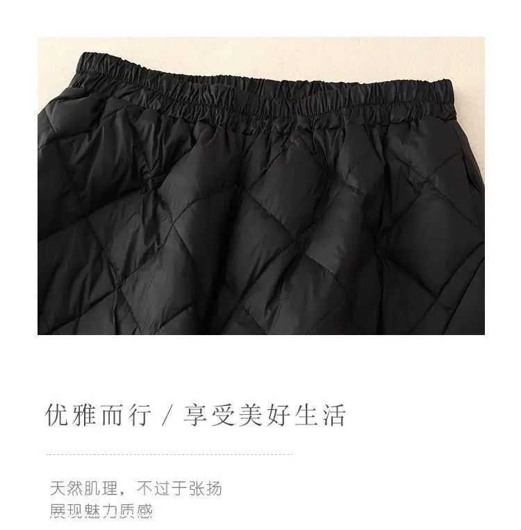 Down Pants Women Winter 2024 New Style Outdoor Wear Spring and Autumn Down Cotton Pants Pink Small Cropped Pants, Light and Thin