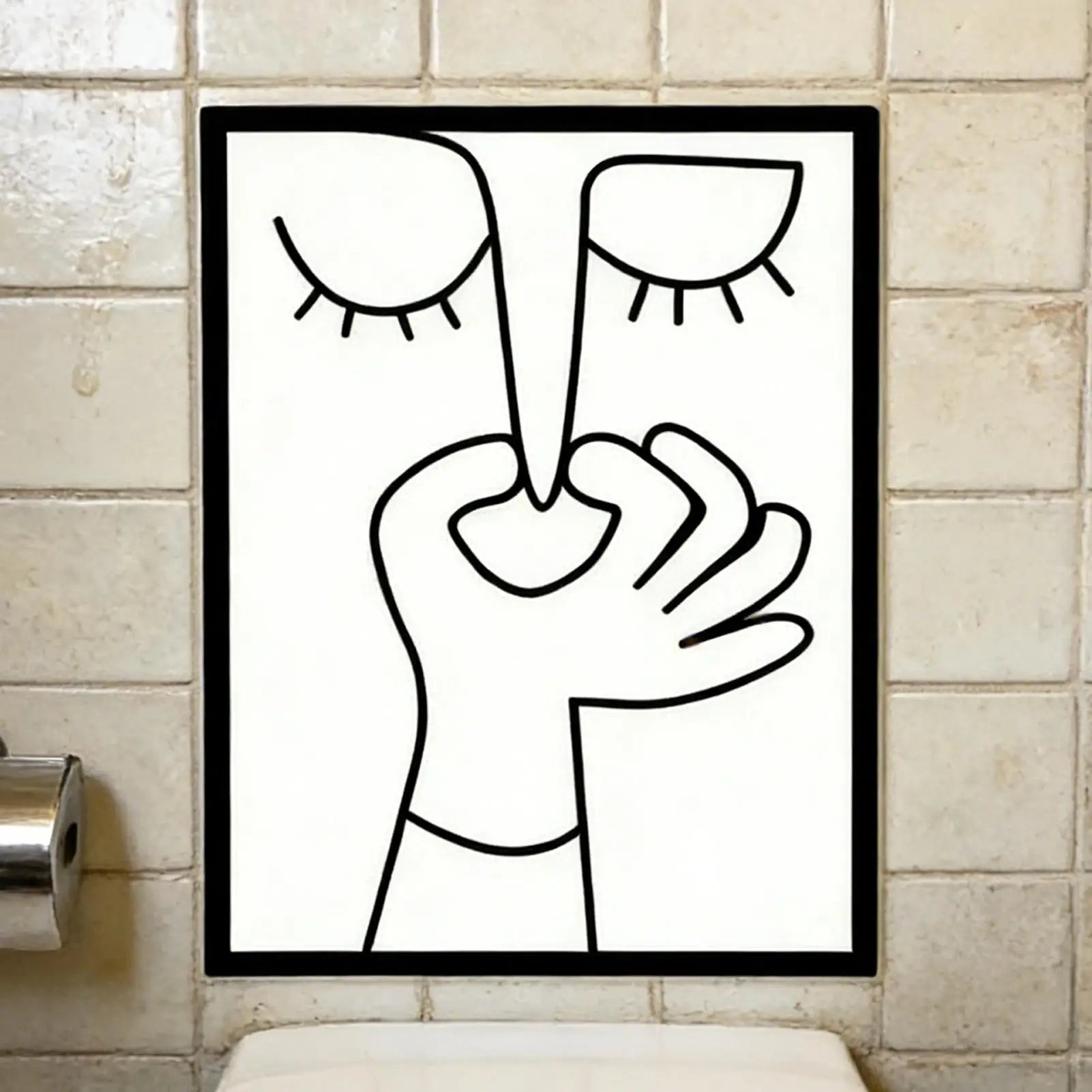 Toilet Wall Decor Funny Humorous Aesthetic Paintings Bathroom Art Signs for Home Apartment Restroom Door Family Friends Gift