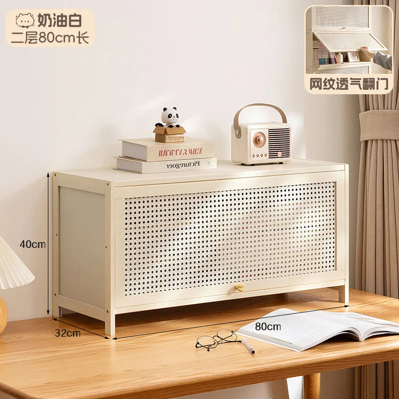 Bookshelf Bookcase Shelf with Cabinet Door Locker Integrated Lattice Cabinet Display Cabinet Floor to Floor Multi-layer Living R