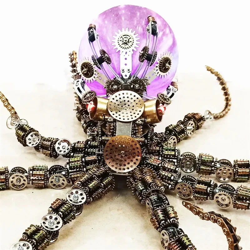 Machinery Octopus DIY Kit - 3D Metal Mechanical Puzzle for Adult Collectors, Challenging Building Project & Desk Ornament