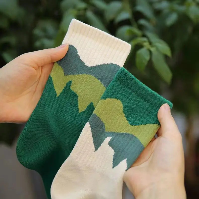Asymmetrical A/B Style Socks for Men Women Harajuku Street Hip Hop Couple Socks Soft Cotton Casual Unisex Sports Socks