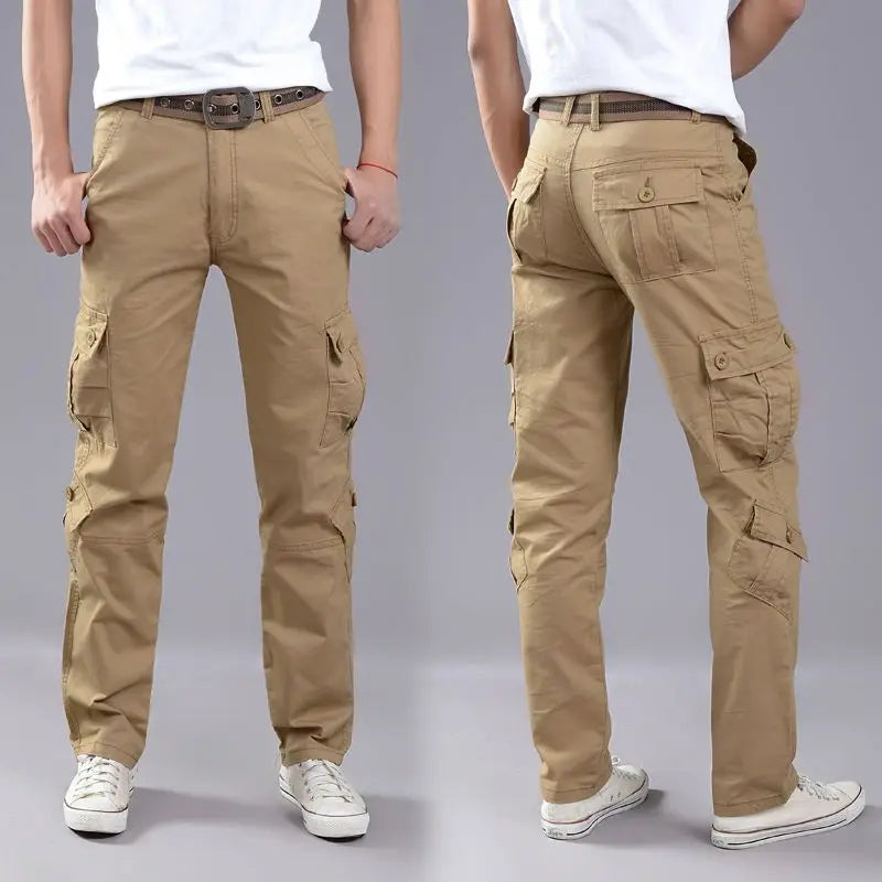 Khaki Trousers Man Work Wear Autumn Winter Multipockets Straight Cargo Pants for Men Multi Pocket Baggy Slacks Fashion Cheapest