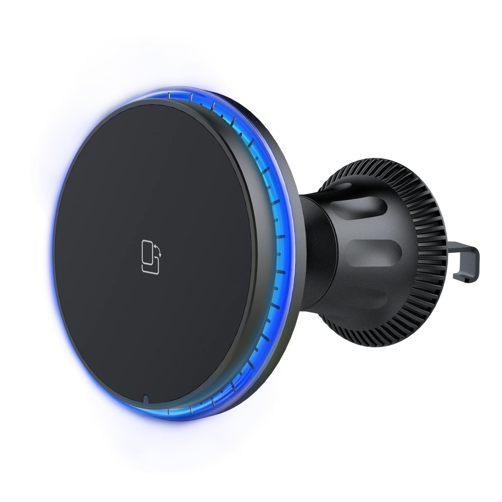 Magnetic Car Wireless Charger. Super Strong Magnetic Adsorption.Small Size And Portable.Fast charging.Blue Light/Scrolling Light