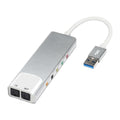 External USB Sound Card 6-in-1 USB Audio Interface External 3.5mm Audio Adapter Soundcard for Laptop Headset USB Sound Card