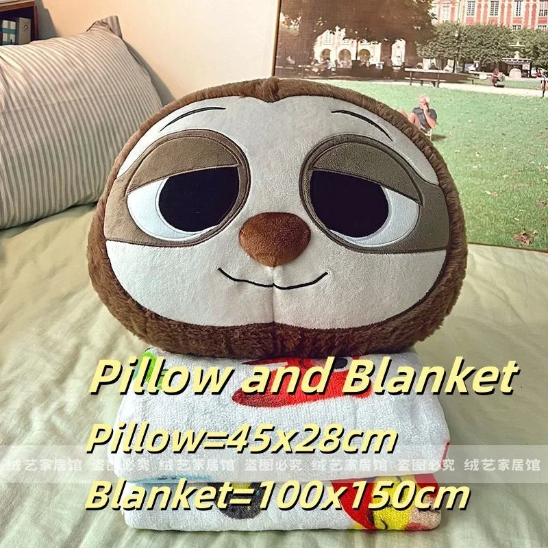Cartoon Animal Zootopia Cushion Blanket Comfortable Soft Bed Back Cushion Nick Judy Fox Rabbit Leopard Cushion Blanket Car Gift