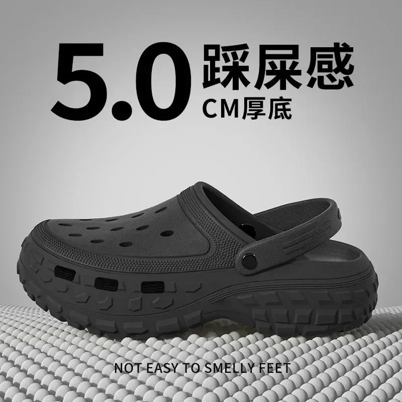 Men Platform Sandals 2026 Summer Closed Toe Non-slip Beach Sandals Woman Lightweight Soft Bottom Non-slip Sandalias for Home
