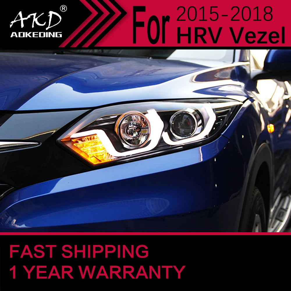 Car Lights for Honda HRV HR-V LED Headlight 2015-2018 Vezel Head Lamp Drl Projector Lens Automotive Accessories