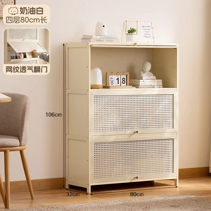Bookshelf Bookcase Shelf with Cabinet Door Locker Integrated Lattice Cabinet Display Cabinet Floor to Floor Multi-layer Living R