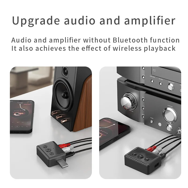 Bluetooth 5.4 Audio Receiver 3.5mm AUX RCA USB U-Disk Stereo Music Wireless Audio Adapter For PC TV Car Kit Speaker Amplifier - Free Item