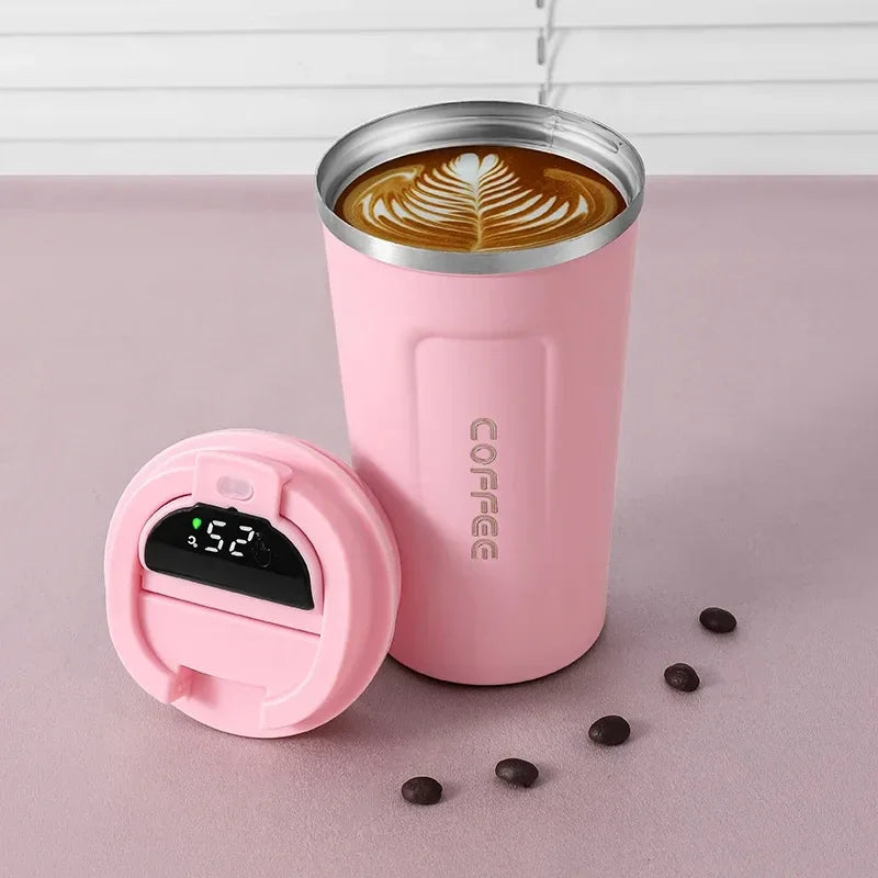 Stainless Steel Vacuum Cup Office 450ml 510ml Thermos Bottle Smart Display Temperature Coffee Cup Business Portable Thermal Mug