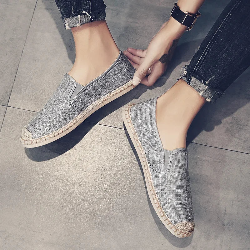 Men Shoes Summer Espadrilles Woman Canvas Sneakers Breathable Couple Footwear Slip on Loafers Large Size 39-44 Outdoor Trainers - Free Item Weekend (50% off).