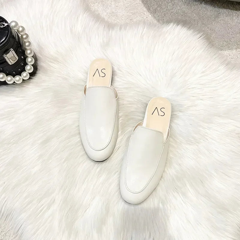 Baotou Half Slippers Women Summer Wear Muller Shoes 2025 New Flat Sandals