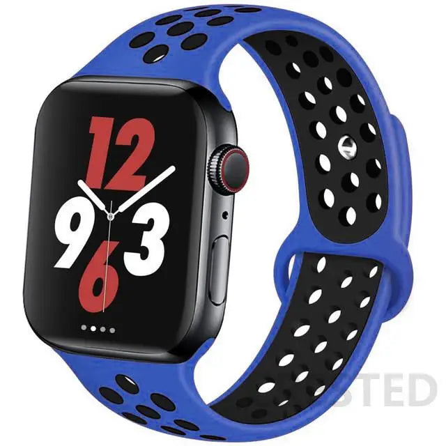 Silicone Strap For Apple Watch Band 45mm 44mm 40mm 49mm 41mm 38mm 42mm Sport bracelet iWatch Ultra 2 Series 9 8 7 6 se for nike