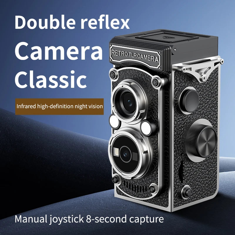 Retro Mini Digital Camera 1080P Dual Lens Design Vintage Manual Joystick Operation 1.54 Inch Portable Camera for Christmas Gift