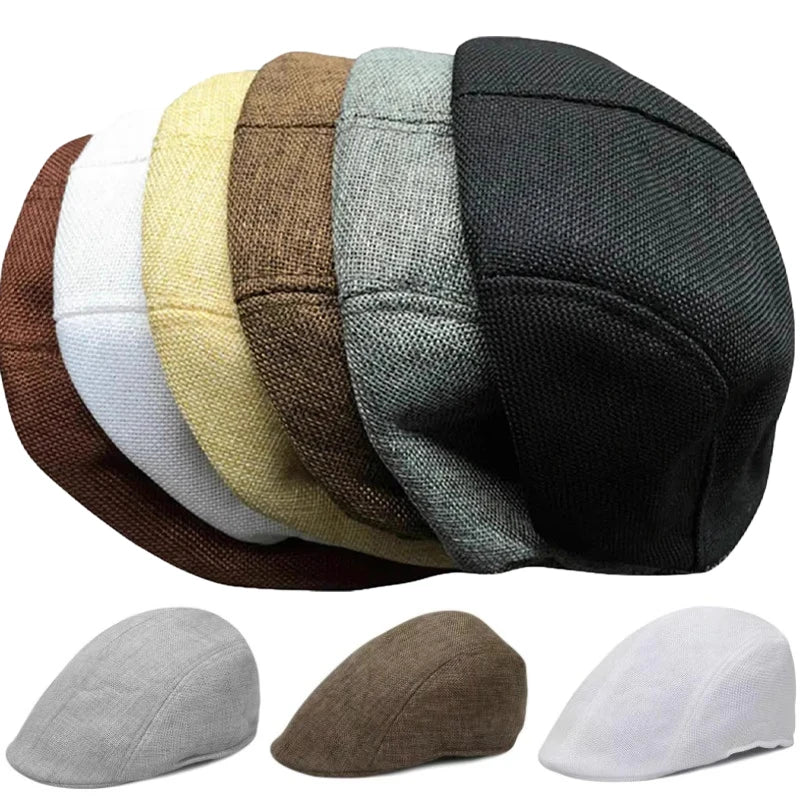 New Vintage Cotton Caps for Man Hats Golf Driving Sun Flat Cabbie Cap Peaky Blinder for Men Women Summer Spring Autumn Hat