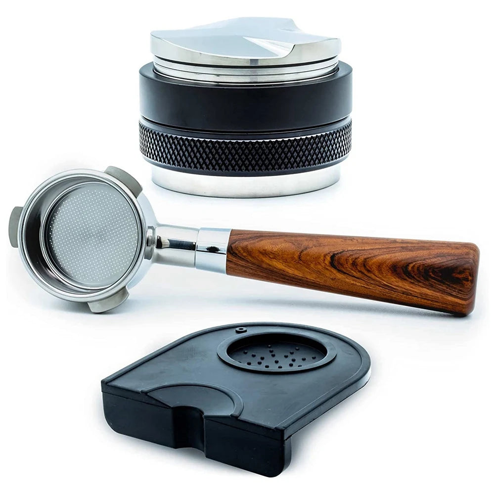 Coffee 54mm Bottomless Portafilter + 53mm Coffee Distributor & Tamper + Tamp Mat for the _x000D_
 Breville Barista Express