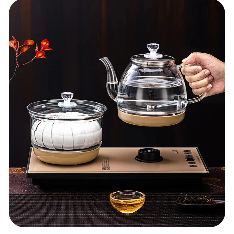 Automatic WaterFeeding Electric Kettle, BuiltIn Tea Maker for Tea Table Use, Temperature Control Pot, OneTouch Operation