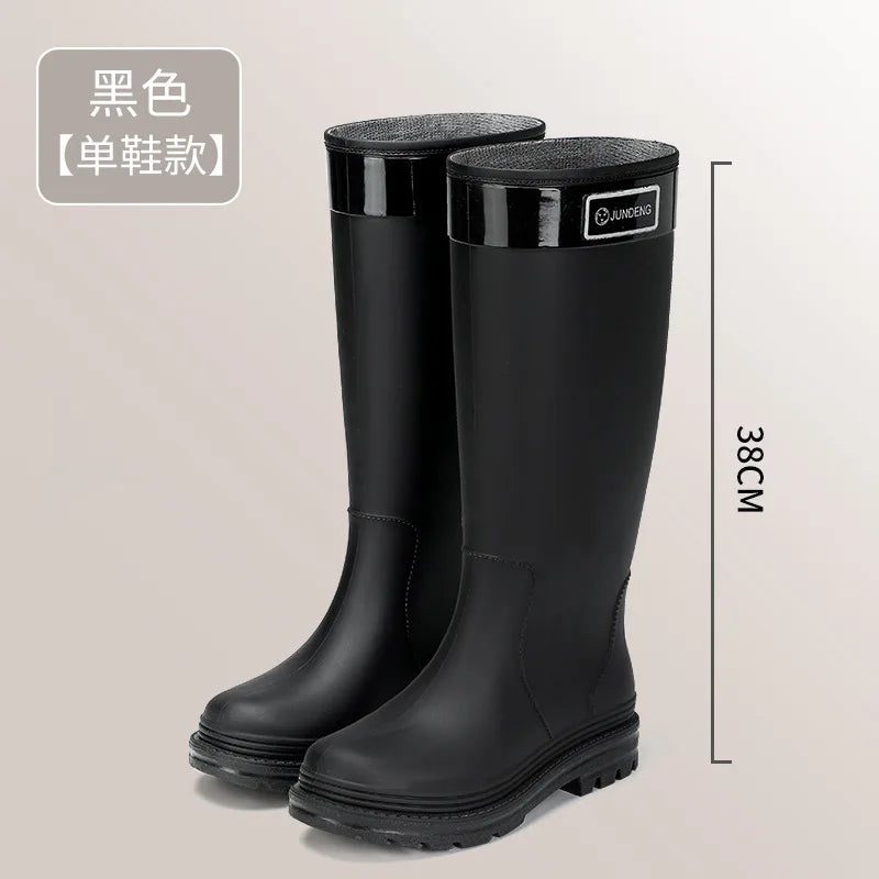 High-Tube Women's Rain Boots Fashionable Korean Style Waterproof Non-Slip Winter Snow Boots Outdoor Wear Cross-Border Popular - Free Item Weekend (50% off).