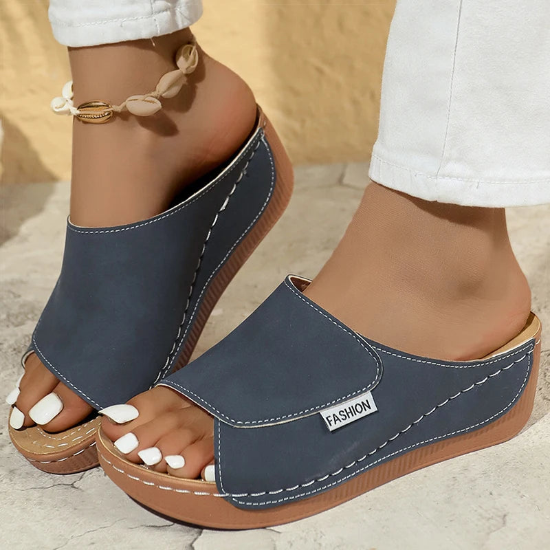 Women's Sandals Peep Toe Summer Sandals Shoes Women Heels Sandalias Mujer 2025 New Shoes Summer Slippers Wedges Footwear Female
