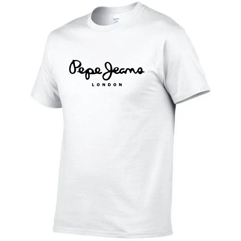 2025 Newest Pepe-Jeans-London Logo T-Shirt Summer Men's /Women's Short Sleeve Popular Tees Shirt Tops Unisex