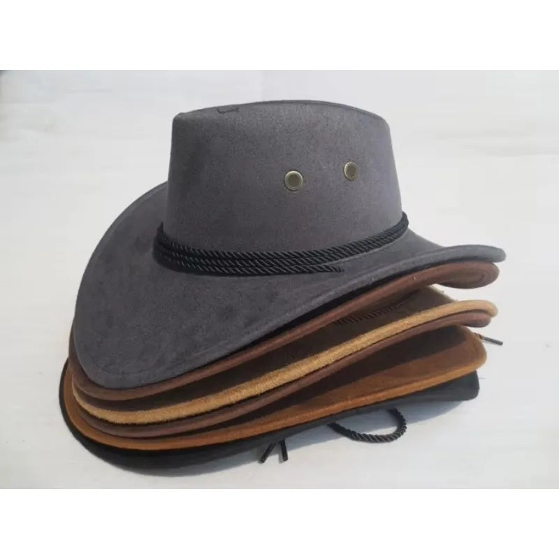 Cowboy Hat Faux Leather Men and Women Travel Caps Fashion Western Hats Chapeu Cowboy Sun Hat