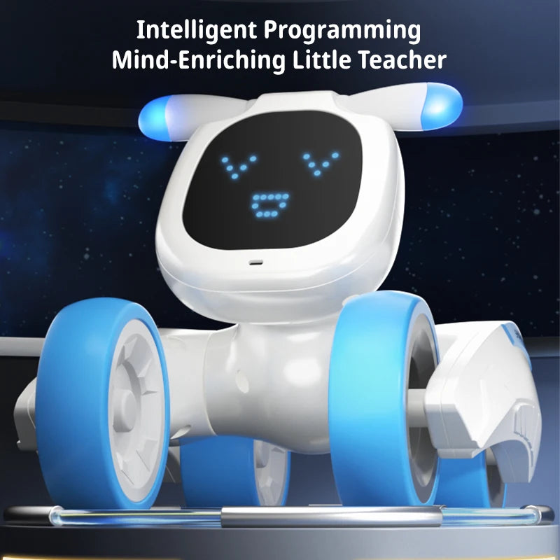 Smart Robot Puppy Dog RC Robot Dance Interactive Pet Program Robot Voice Remote Control Dog Intelligent Emo Toys For Kids Gift