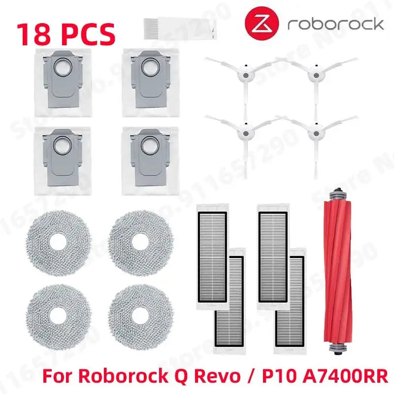 Roborock Q Revo / P10 A7400RR Spare Parts Main Side Brush Hepa Filter Mop Cloths Dust Bag Robot Vacuums Cleaner Accessories