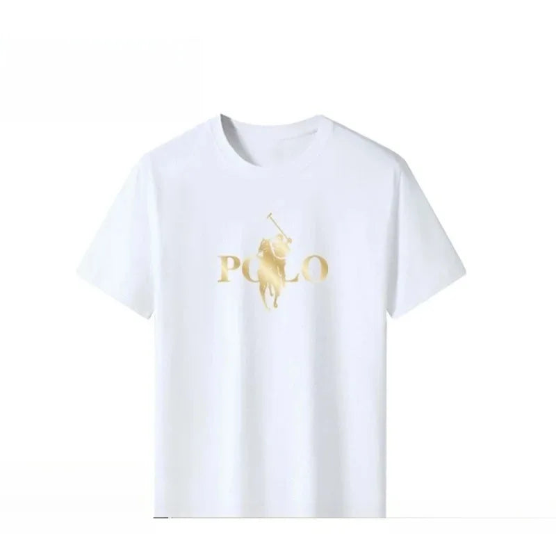 Summer Trendy Brand Men's Clothes Business Casual Short-sleeved T-shirt Slim Fit and Versatile Crew Neck Top Breathable T-shirt