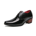 Pointed High Heel Leather Shoes For Men In British Business And Casual Heightened Wedding Shoes Korean Style Shiny Hairstylist