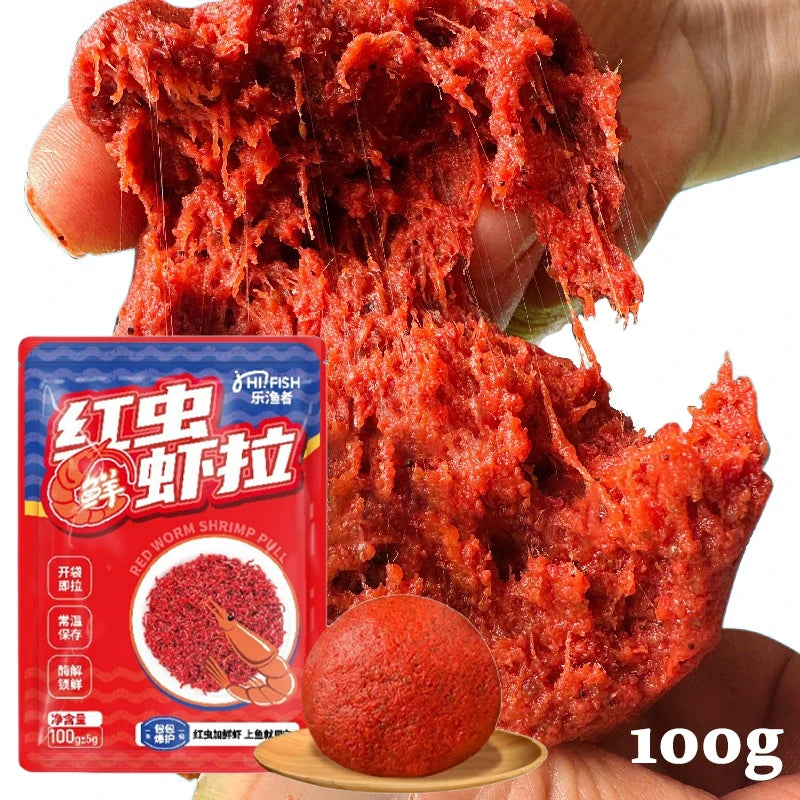 100g Krill Red Worm Fishing Baits Strong Fishy Smell Carp Fishing Bait Freshwater Fish Lure Red Worm Fresh Shrimp Powder Bait - - Free Items Weekend.