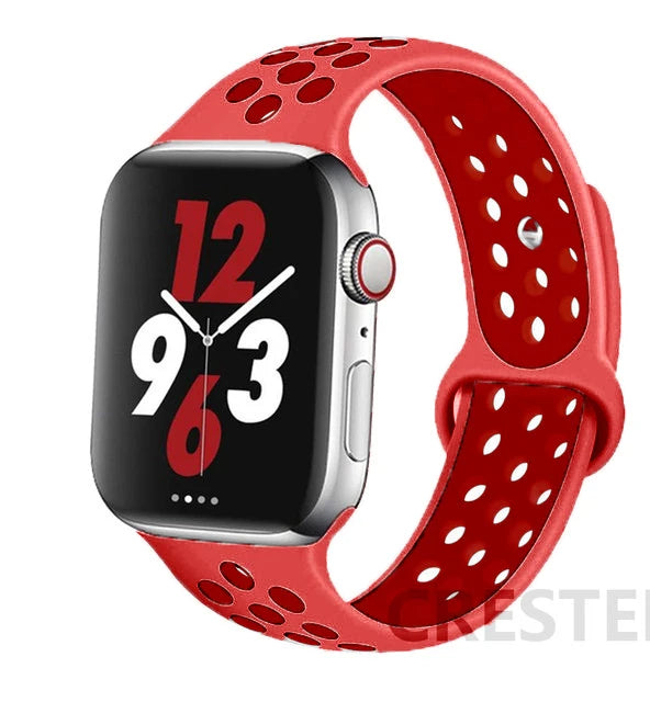 Silicone Strap For Apple Watch Band 45mm 44mm 40mm 49mm 41mm 38mm 42mm Sport bracelet iWatch Ultra 2 Series 9 8 7 6 se for nike