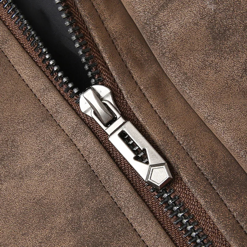 Leather Jacket Men Suede Coats Spring Windbreaker Oversized 6XL 7XL 8XL Plus Size Street Moto Autumn Brand Waterproof Softshell