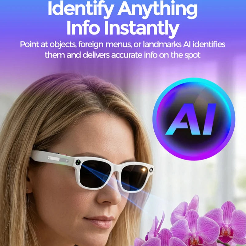 2026 AIMB-S1 AI Smart Glasses AI Translation Conversation Recording 8MP HD Debounce Camera 4K Shooting Enjoy Music Smart Glasses
