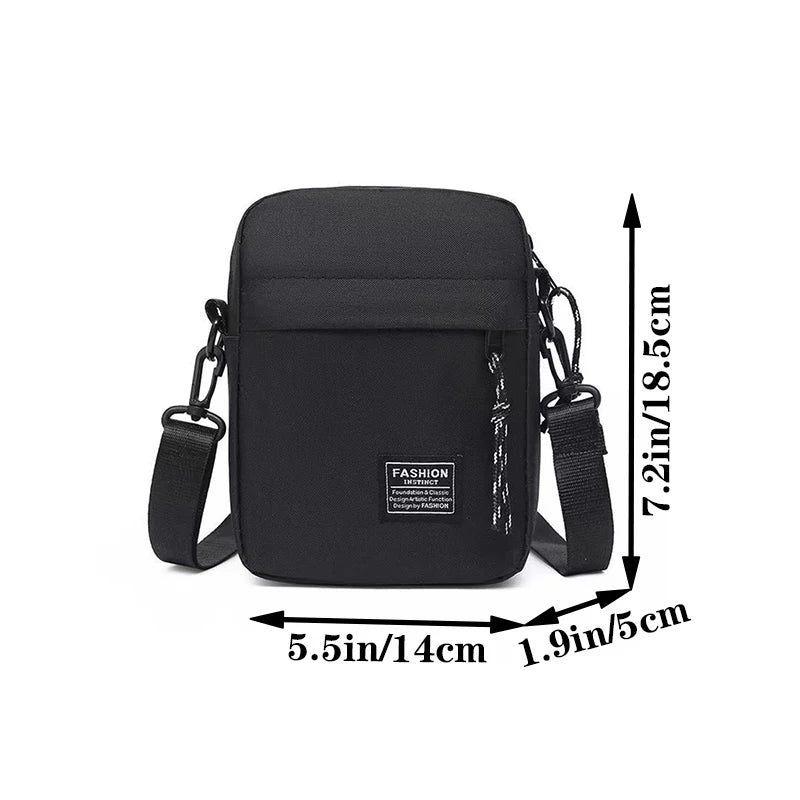 Men's bag, available in single shoulder or cross-body design, suitable for daily use during school. Made of nylon material - Free Item