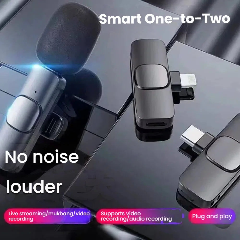 New Wireless Lavalier Microphone K9 Portable Audio Video Recording Mini Mic for iPhone Android Live Broadcast Gaming Phone Mic