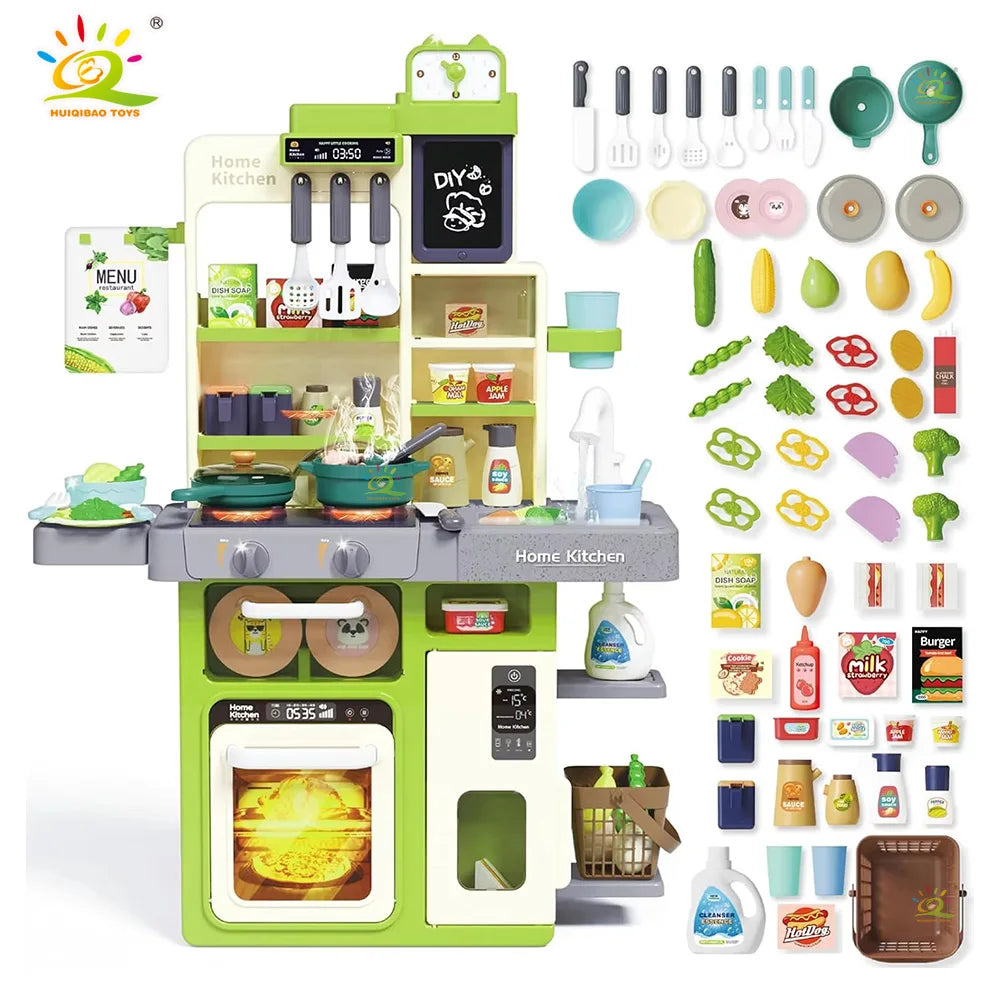 New kitchen tableware table Simulates kitchen cooking functions Electric toy Children's role-playing game Educational toy