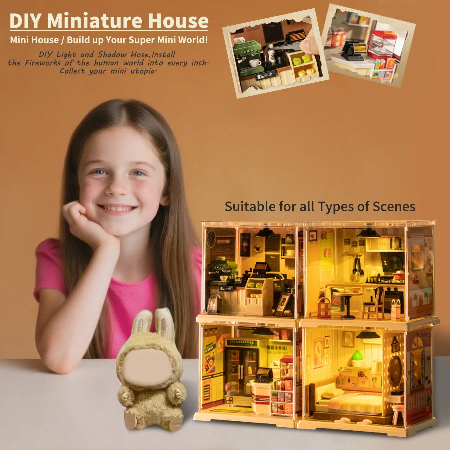 DIY Miniature House Kit - 3D Puzzle Assembly with Exquisite Furniture Decor, Ideal Birthday & Christmas Gift