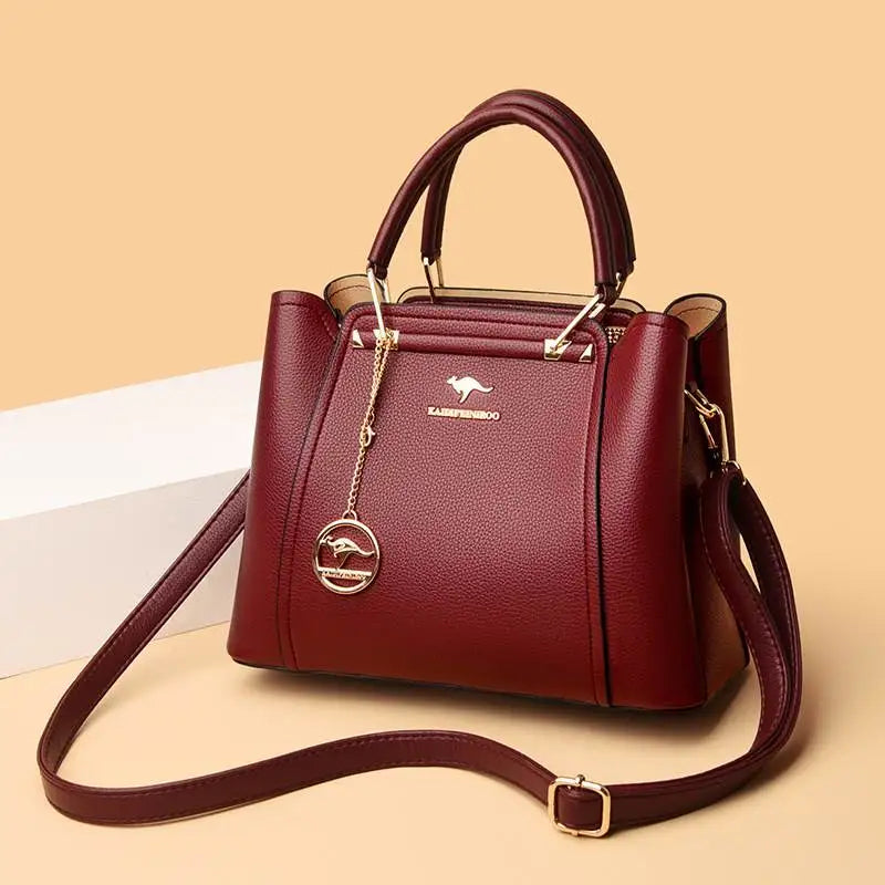 Faionable Versatile Women's Handbag oulder Bag 202 Sli All-Match Ladies Bag Soft Handle PU Leather Square ape