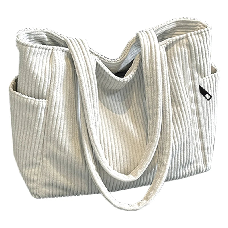 Trendy Multi-Functional Corduroy Bag Tote Crossbody Shoulder Handbag Multi-Color for Daily Casual Activities