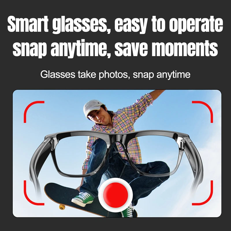 4K 800W pixel Smart AI Glasses Shooting Camera Photo Video Voice Assistant Call Translation Waterproof Bluetooth Glasses