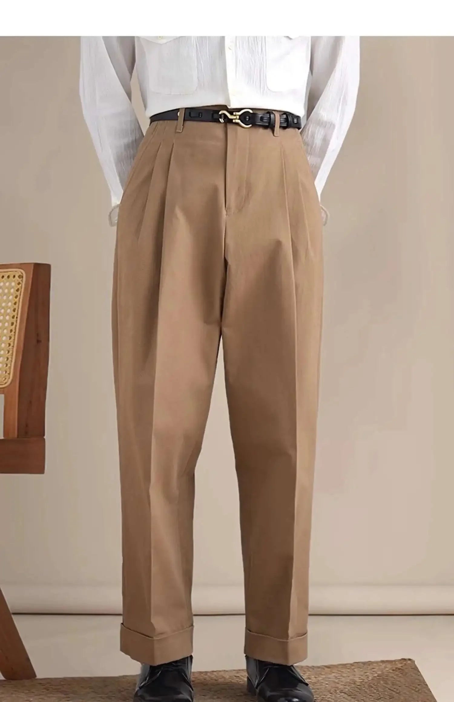 Men Dress Pants Men's Trendy Cotton 2025 Mens Social European Style Business Casual Pants Black White Trousers Formal Pants
