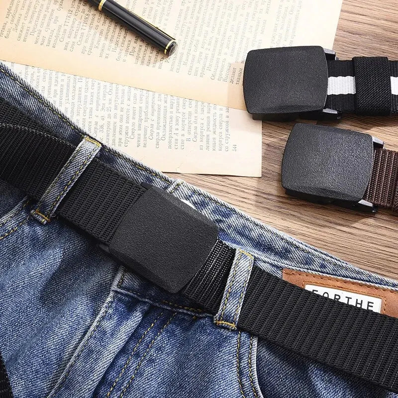Men's Belt Outdoor Casual Canvas Belt Metal Free Training Nylon Tactical Belt With Pants Jeans Belt Sports Belts For Men Women - Free Item