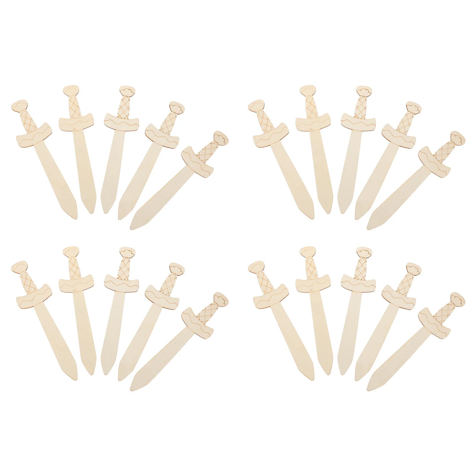 20Pcs Wooden Swords to Decorate Unfinished Pirate Swords Painting Crafts for Kids DIY Art Party Classroom Projects Wood Craft