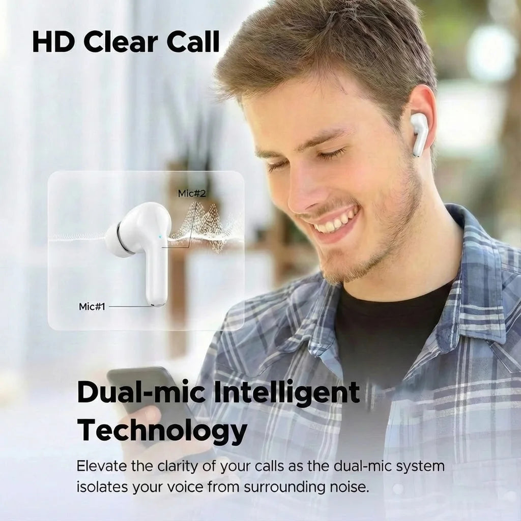 Wireless Bluetooth Earbuds HiFi Stereo Sound Smart Touch Control HD Call Low Latency for Gaming Sports Workouts