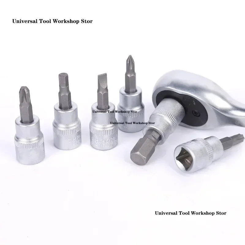151-Piece Auto Repair Tool Set - Upgraded S2 Steel Ratchet, Pearl Nickel/Matte Chrome Finish, Comprehensive Kit for Car/Truck