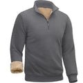 Men's Quarter Zip Pullover Premium Sherpa Lined Long Sleeve Shirts for Men Half Zip Sweatshirts Winter Warm Coats Outerwear